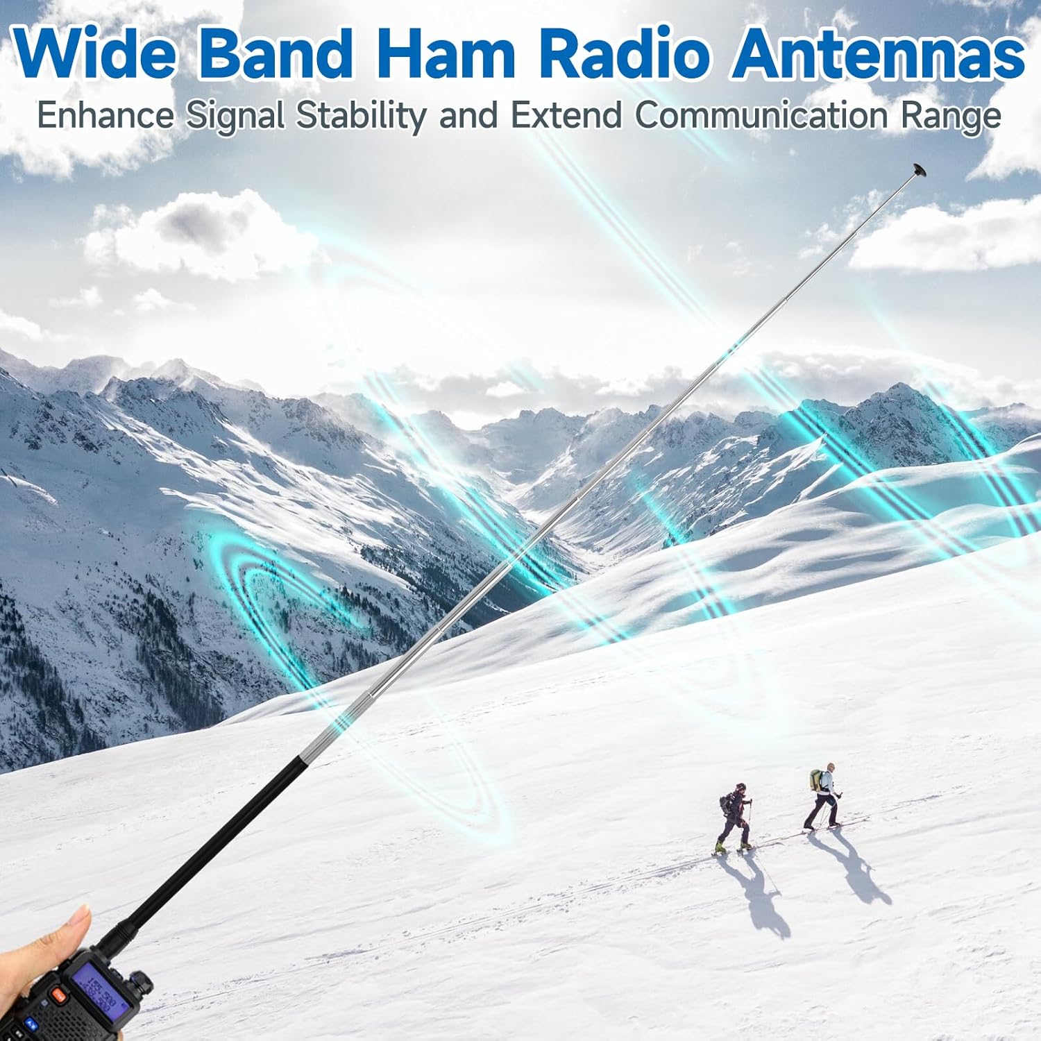 Eightwood 70-1000MHz Wide Band Handheld Telescopic Antenna 9-Section SMA Female Ham Radio Antennae for Baofeng UV5R UV82 Two Way Radios HT Scanner