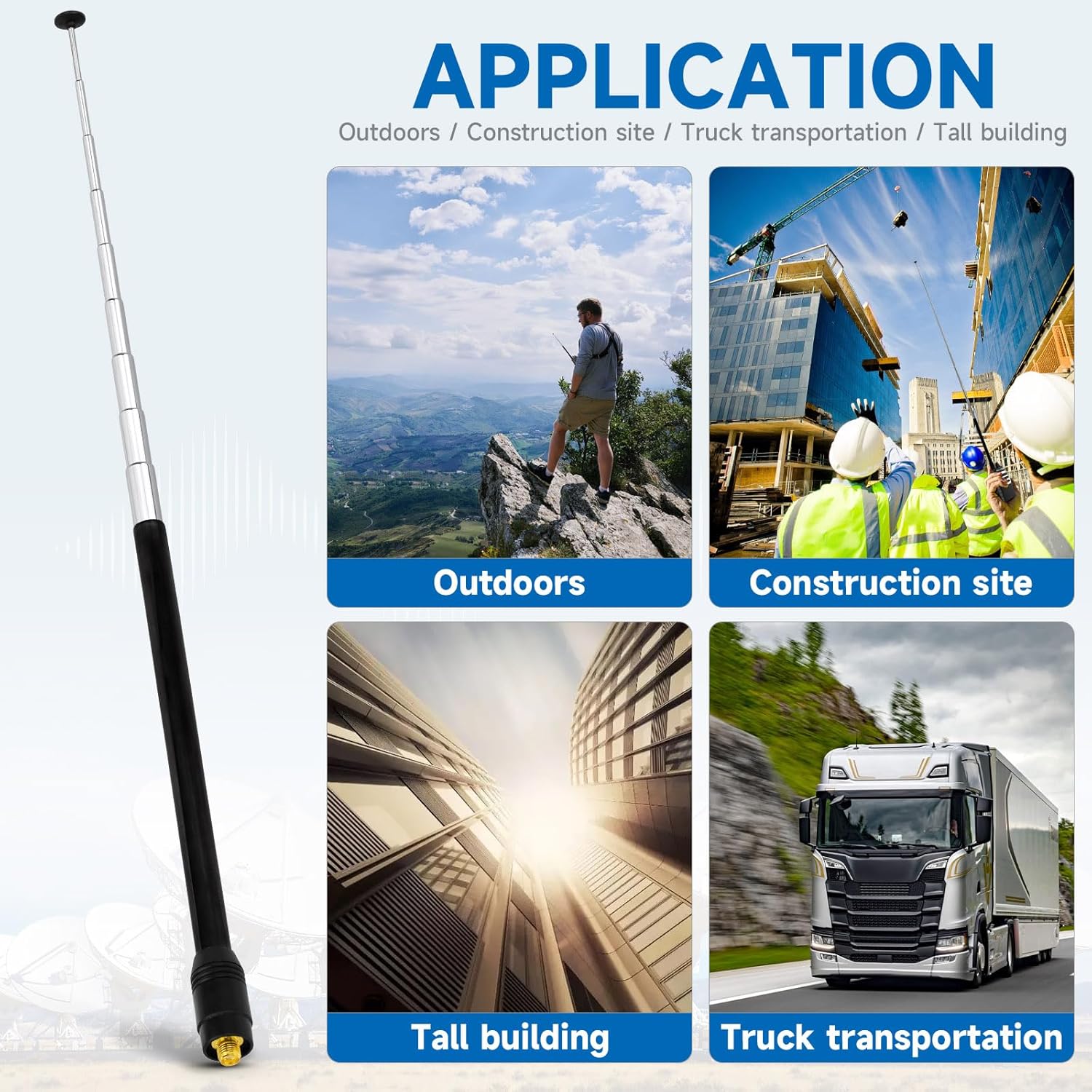 Eightwood 70-1000MHz Wide Band Handheld Telescopic Antenna 9-Section SMA Female Ham Radio Antennae for Baofeng UV5R UV82 Two Way Radios HT Scanner