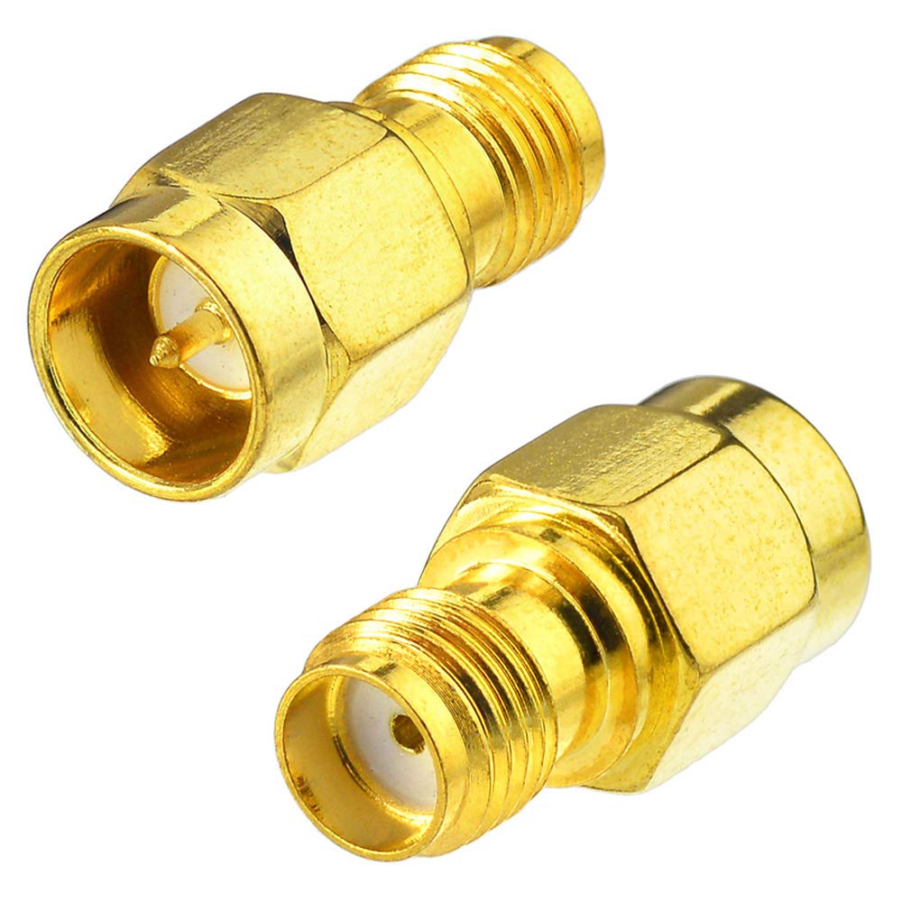 Eightwood SMA Male to Female Adapter Quick Push-On Connector 2-Pack | SMA Adapter for RF Test Fitting Test