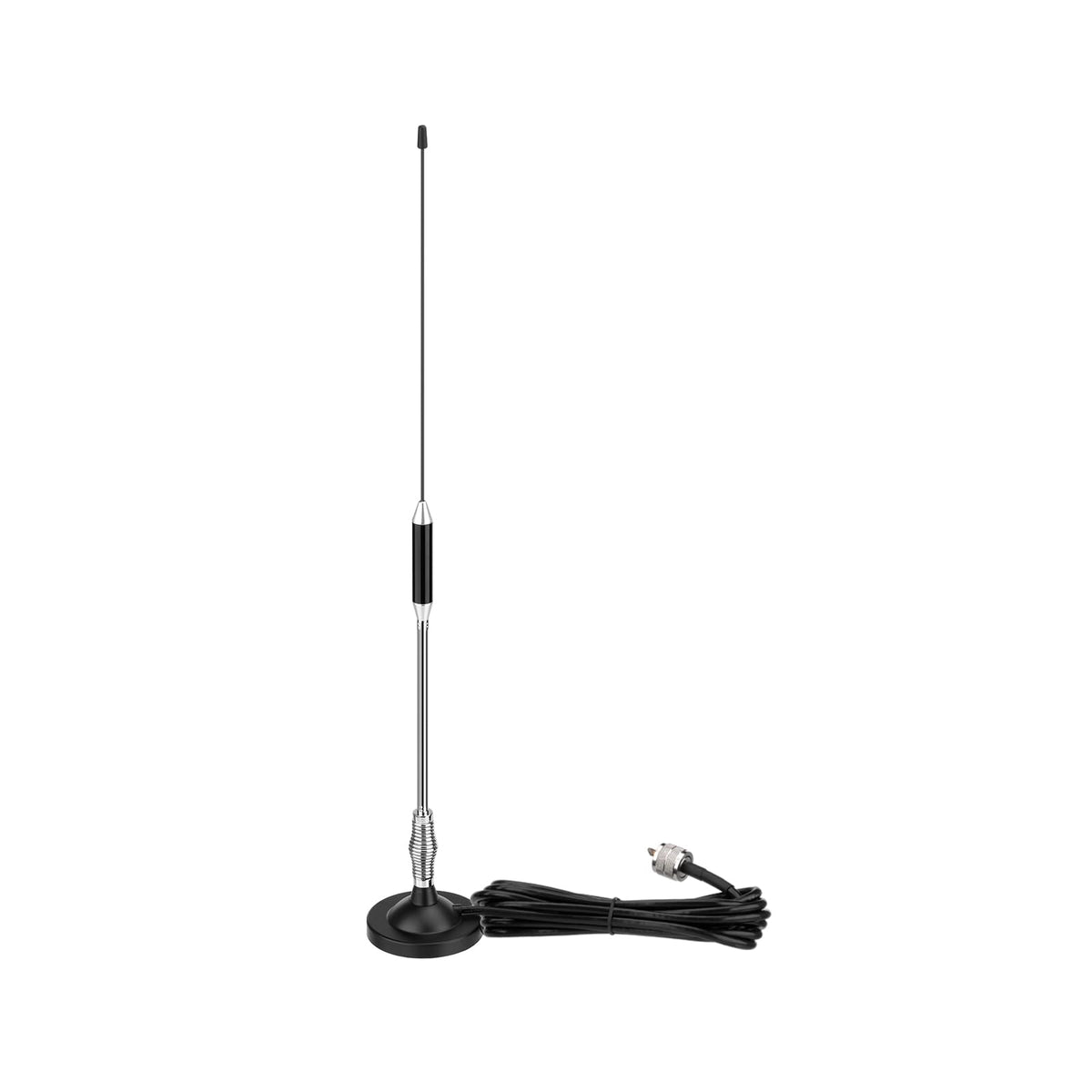 Eightwood 27MHz CB Radio Antenna 26in, PL259 Car Truck Antenna Kit Heavy Duty Magnetic Mount Compatible with Uniden President Cobra Galaxy Mobile Handheld CB Radios