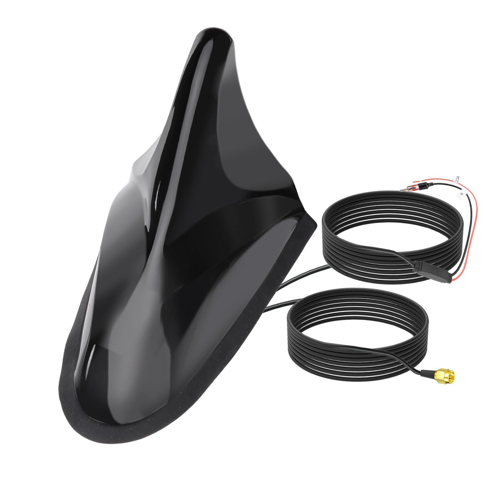 Eightwood Shark Fin Amplified FM AM Car Radio Antenna, GPS Antenna with SMA Male Connector for Vehicle Car Truck SUV Radio Stereo Receiver Head Unit GPS Navigation System