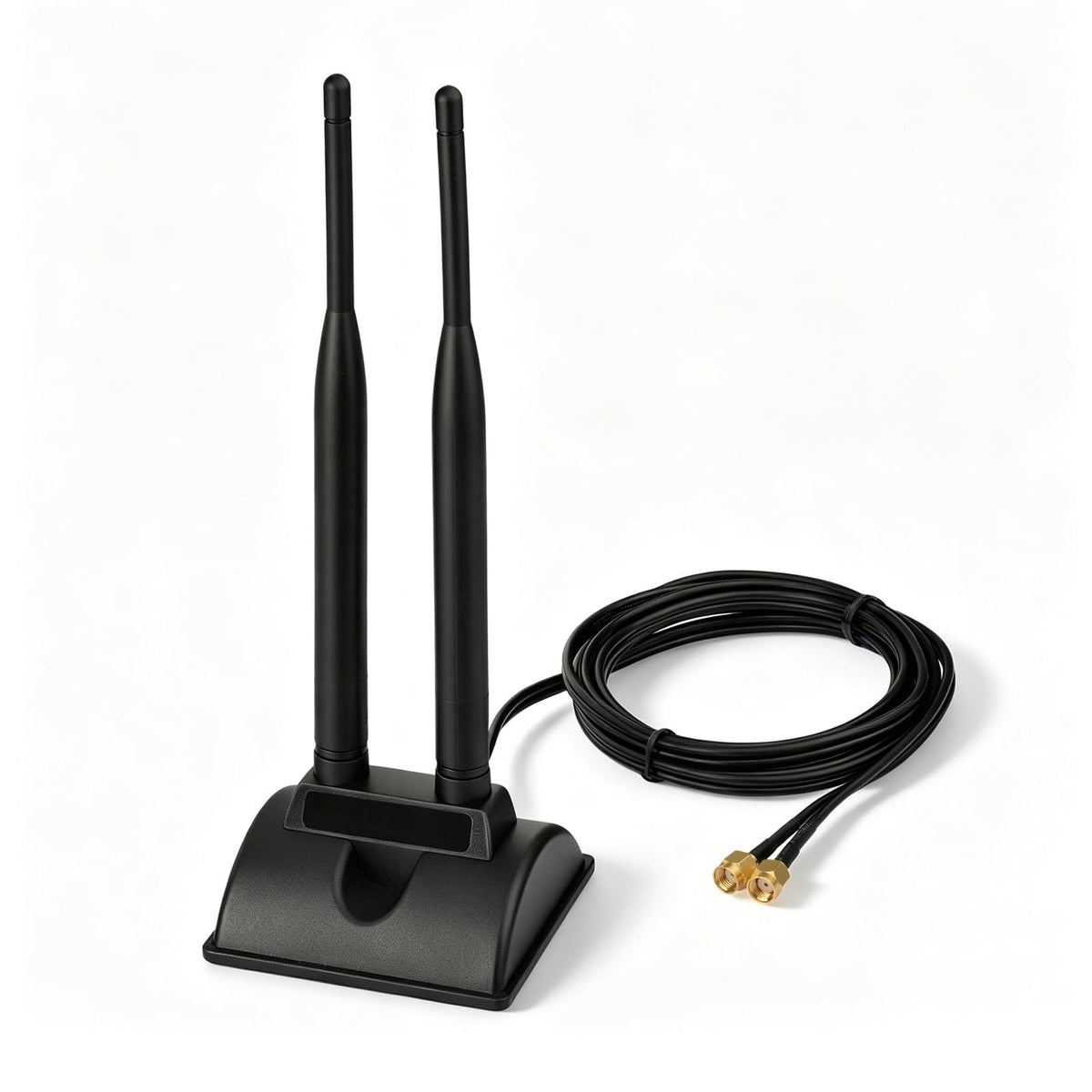 Eightwood Dual Band WiFi 6 Antenna 5GHz 2.4GHz RP-SMA Antenna with Magnetic Base for Desktop PC Computer Gaming Motherboard PCIe WiFi Bluetooth Card