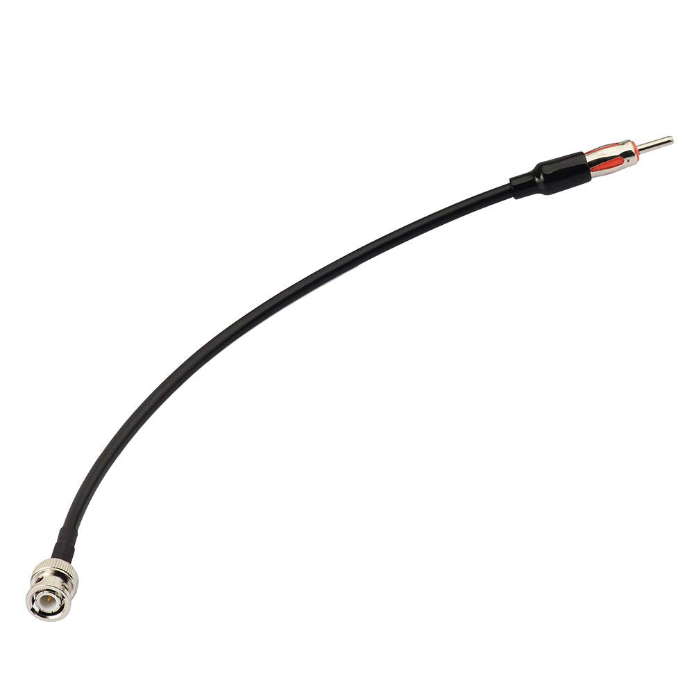 Eightwood BNC Male to DIN AM/FM Male Plug Cable 12 inches Coax RG58 for Car Radio Antenna Scanner