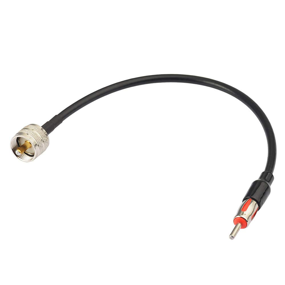 Eightwood PL259 UHF Male to DIN AM/FM Male Plug Extension Lead 12 inches Coax RG58 for Radio Antenna Receiver