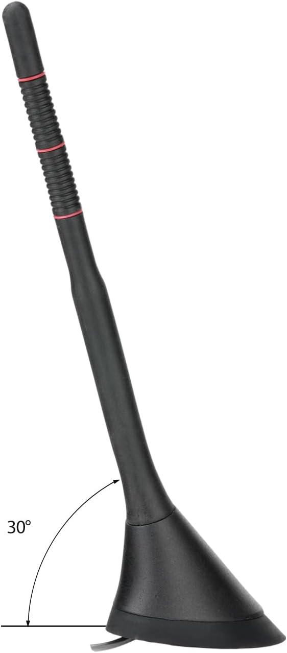 Eightwood Universal AM FM Car Radio Antenna, Roof Mount Amplified Stereo Antenna with 12V Power Wire DIN Plug Connector for Vehicle Car Truck SUV Radio Stereo Receiver Media Head Unit