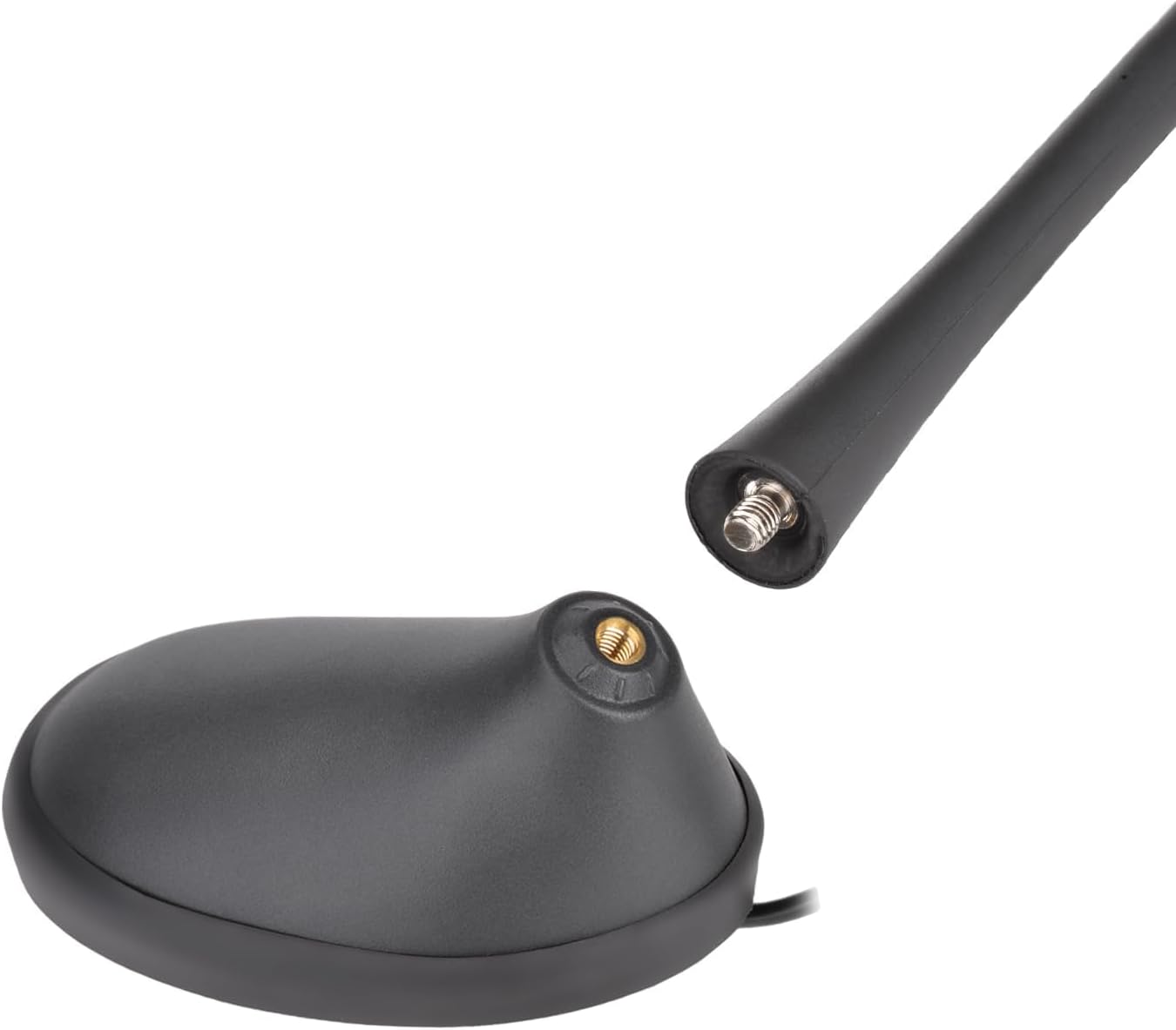 Eightwood Universal Car Radio Antenna Replacement, Roof Mount FM AM Stereo Antenna with DIN Male Connector for Vehicle Car Truck SUV Marine Radio Stereo Receiver Media Head Unit