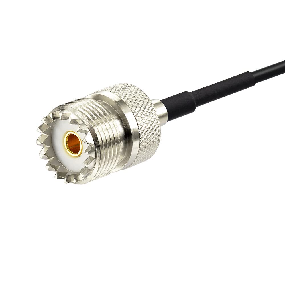 Eightwood UHF Female SO239 to 3.5mm Mono 1/8" TS Stereo Plug Adapter Radio Antenna Extension Cable 3 feet