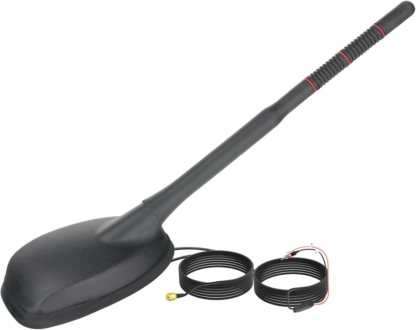 Eightwood FM/AM + GPS Car Combo Antenna, Amplified FM AM Radio Antenna DIN Plug and GPS Antennae SMA Connector for Vehicle Car Truck SUV Radio Stereo Receiver Head Unit GPS Navigation System