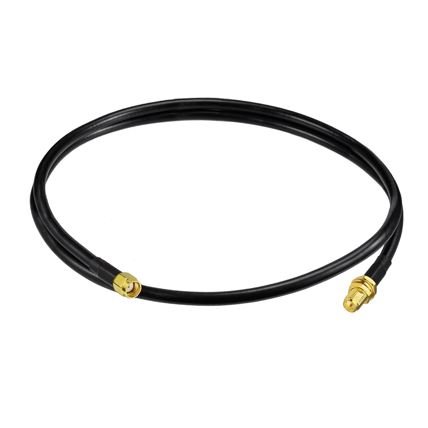 Eightwood RP-SMA Male to RP-SMA Female Bulkhead ALSR240 Cable Low Loss 3 Feet for WiFi Antenna, Wireless Router, PCIe Network Card, Security IP Camera