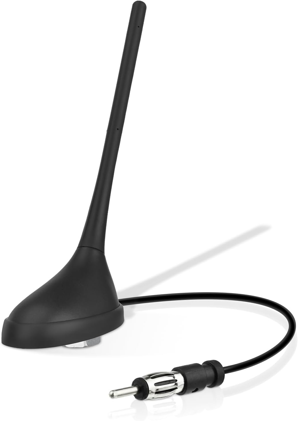 Eightwood Universal Car Radio Antenna Replacement, Roof Mount FM AM Stereo Antenna with DIN Male Connector for Vehicle Car Truck SUV Marine Radio Stereo Receiver Media Head Unit