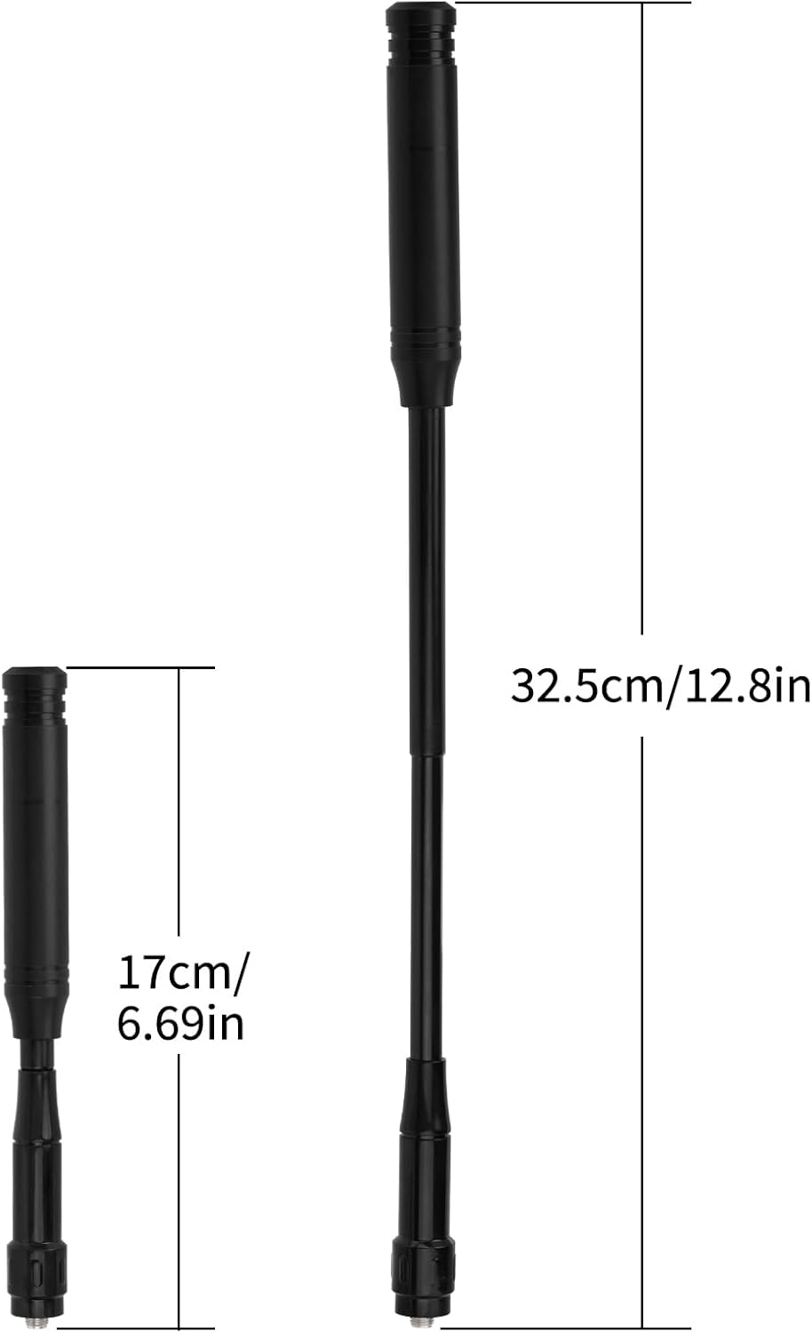 Eightwood UHF VHF Dual Band Handheld Telescopic Antenna 136-174MHz 400-470MHz SMA Female Ham Radio Antennae for Baofeng UV5R UV82 Two Way Radios
