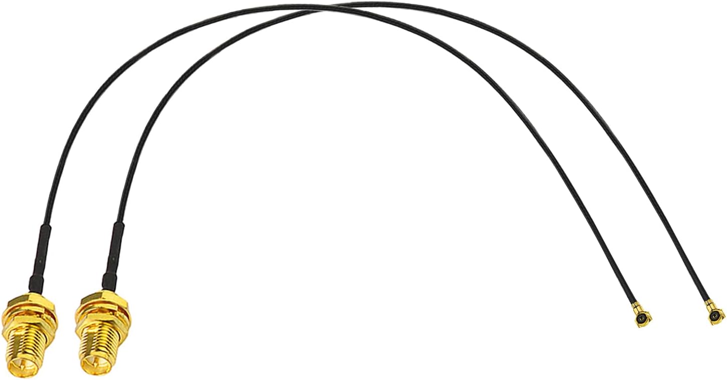 Eightwood M.2 WiFi Card Antenna 2.4GHz 5GHz Small WiFi Antenna + MHF4 IPEX to RP-SMA Cable 10in + Computer Slot Bracket (6-Pack) for M.2 NGFF Network Card PC Desktop Computer