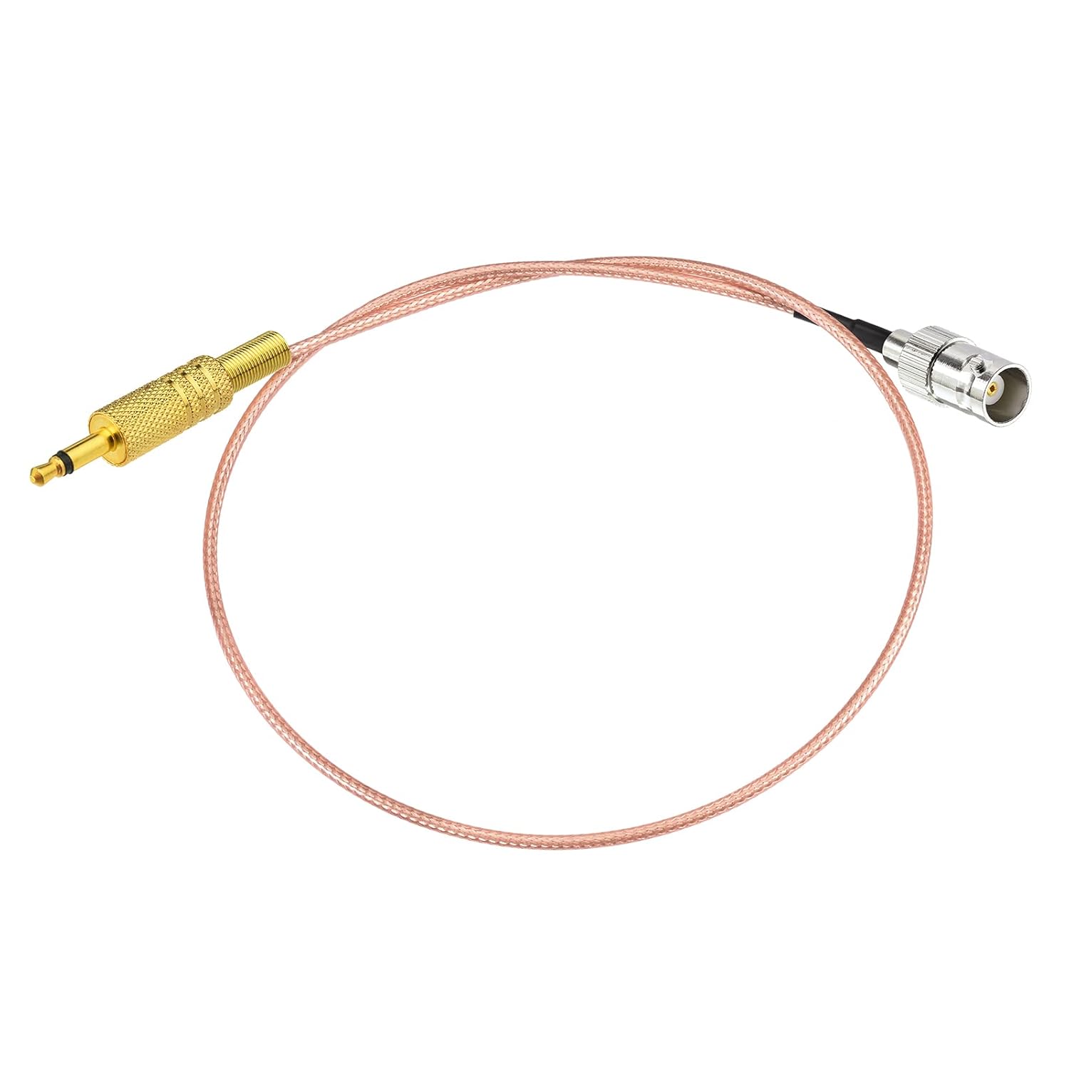 Eightwood BNC Female to 3.5mm 1/8” Mono TS Male Plug Stereo Adapter Coaxial Power Audio Cable 1.6 Feet for Shortwave Radio