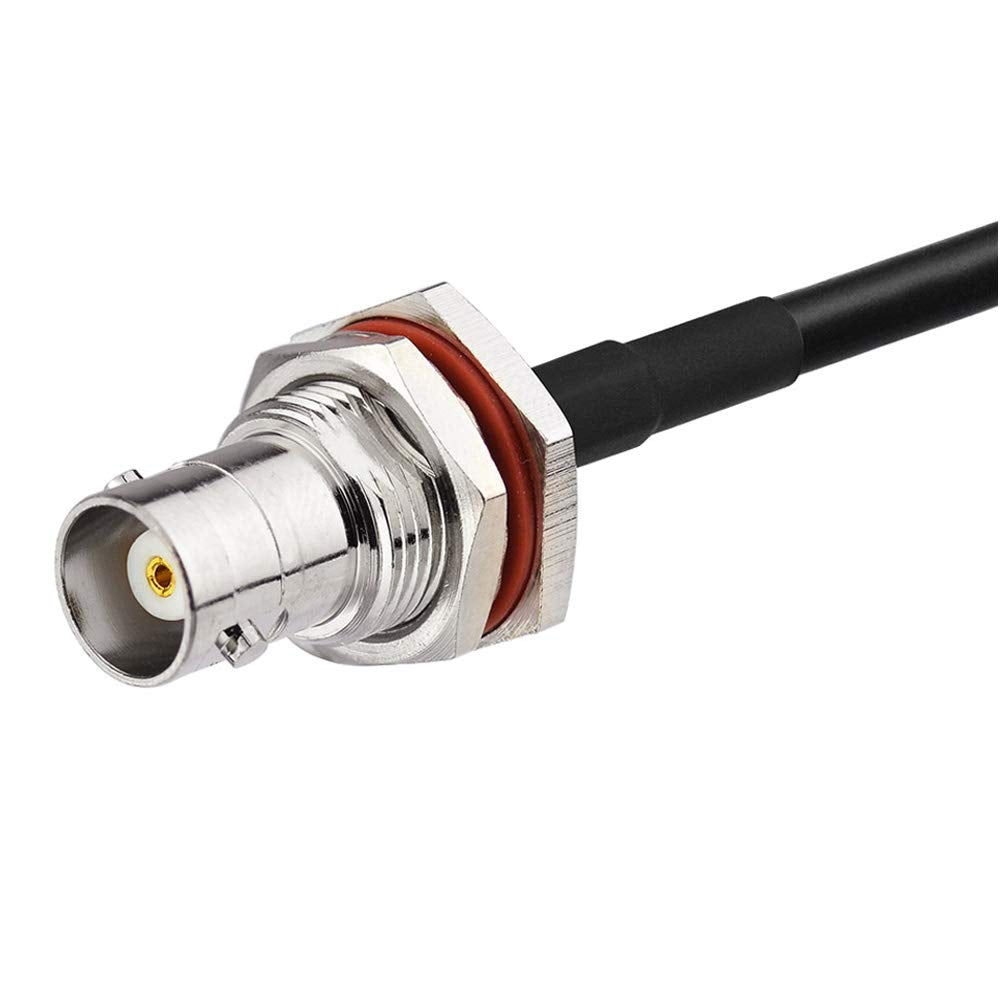 Eightwood BNC Bulkhead Female to BNC Male Right Angle Adapter RG58 Cable 50cm/ 1.6 feet