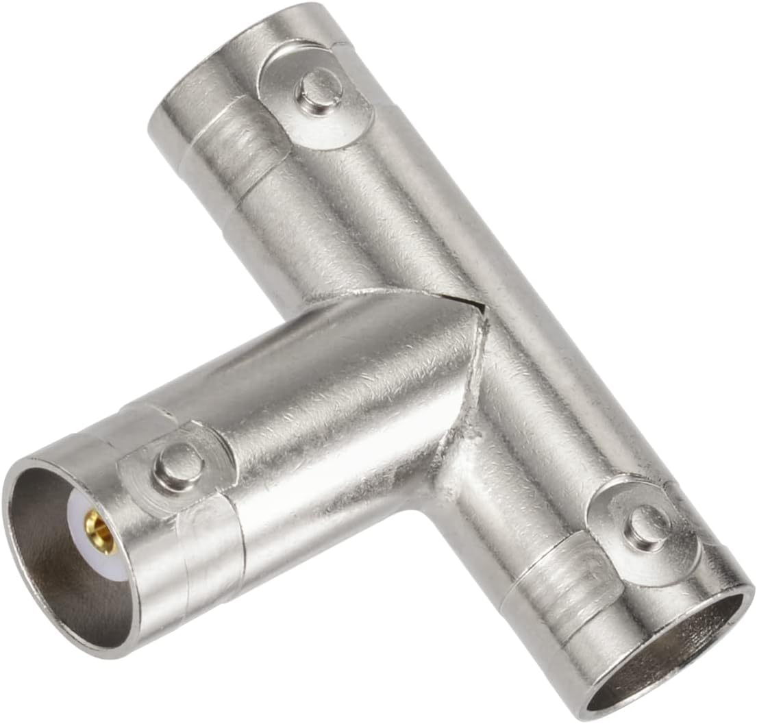 Eightwood 2pcs BNC Tee Type Adapter BNC Female to Female to Female Video Splitter Connector for CCTV DVR Camera