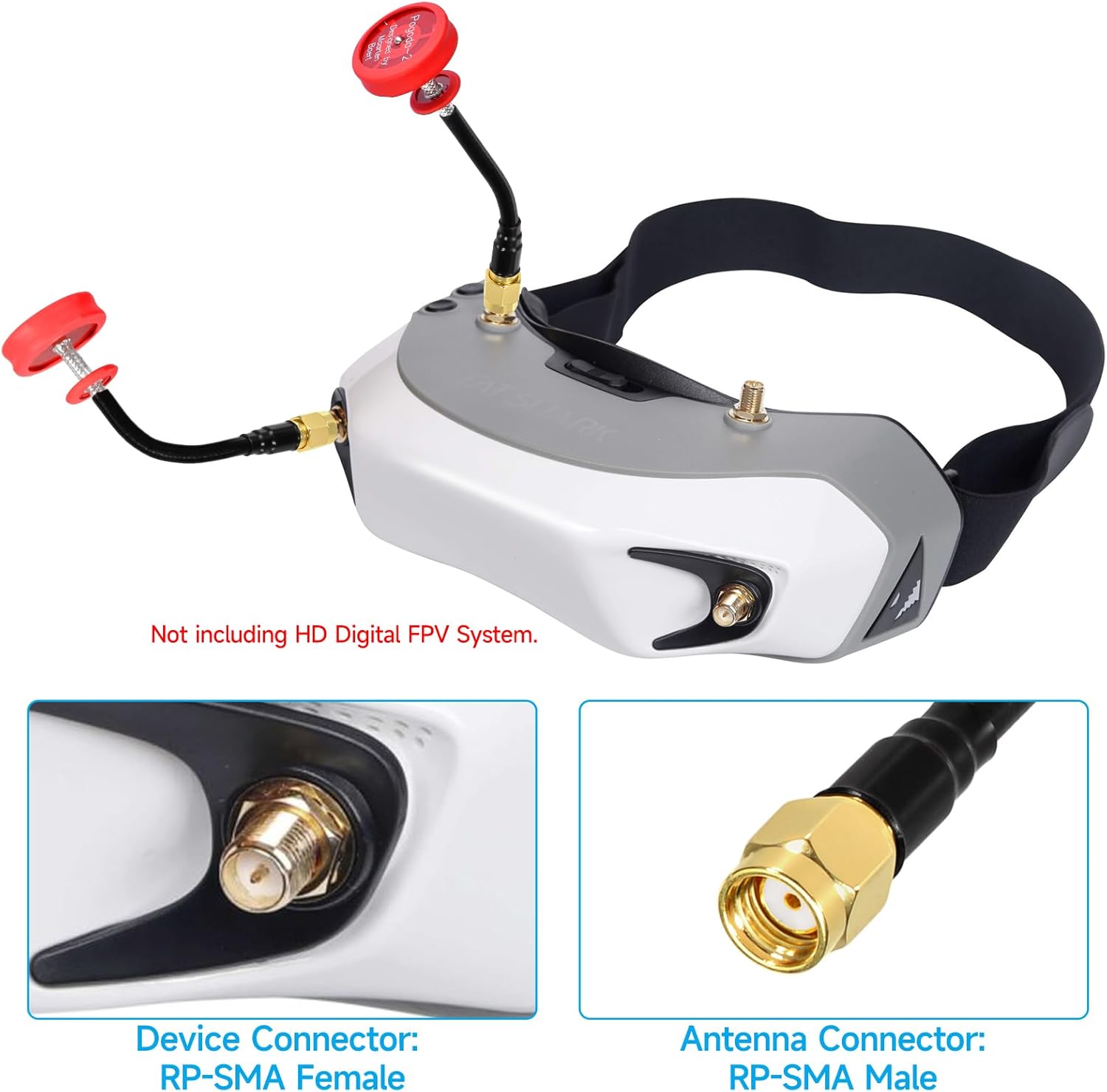 Eightwood 5.8GHz FPV Antenna 2-Pack, RP-SMA Pagoda RHCP Antenna Long Range for FPV Drone Quadcopeter TX/RX