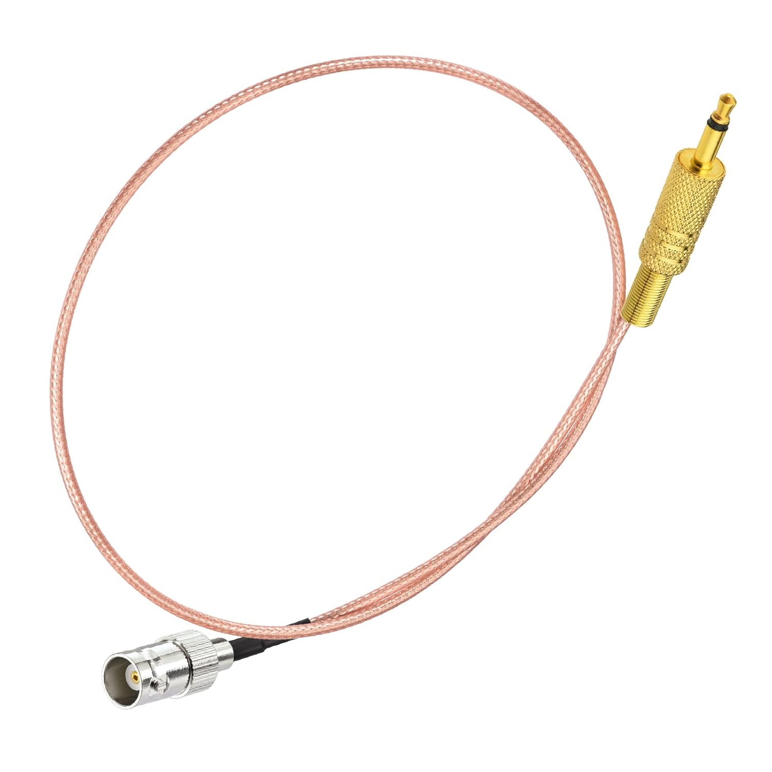 Eightwood BNC Female to 3.5mm 1/8” Mono TS Male Plug Stereo Adapter Coaxial Power Audio Cable 1.6 Feet for Shortwave Radio