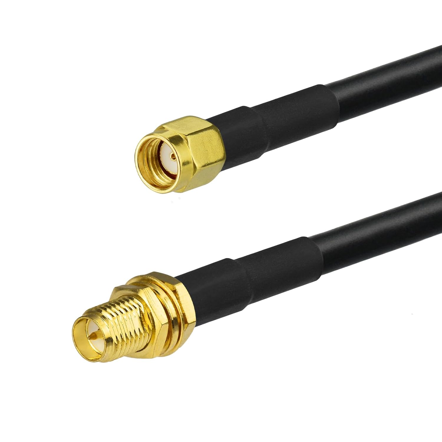 Eightwood RP-SMA Male to RP-SMA Female Bulkhead ALSR240 Cable Low Loss 3 Feet for WiFi Antenna, Wireless Router, PCIe Network Card, Security IP Camera