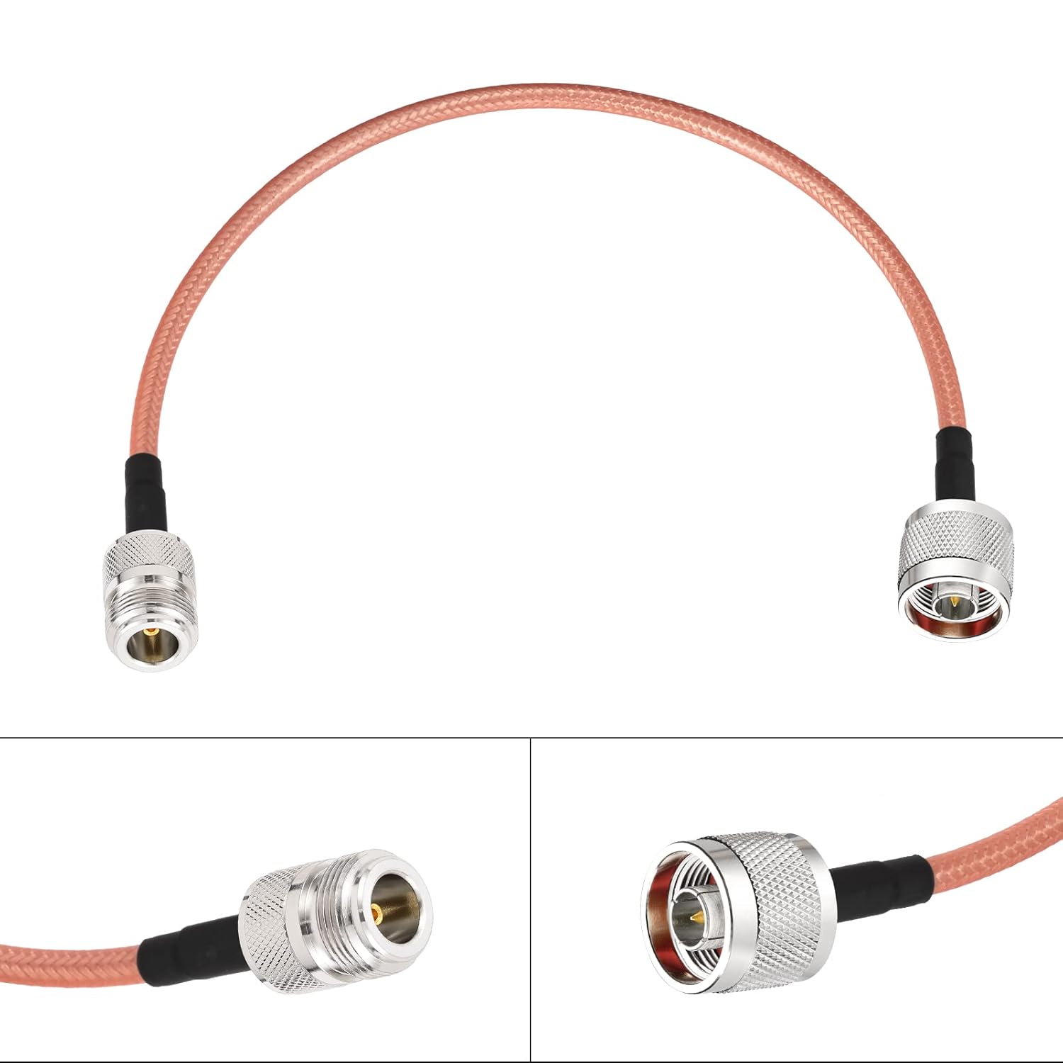 Eightwood N Female to N Male Adapter RG400 Low Loss Coaxial Cable 12in for 4G LTE Antenna,WiFi Antenna, Wireless Router, Ham Radio