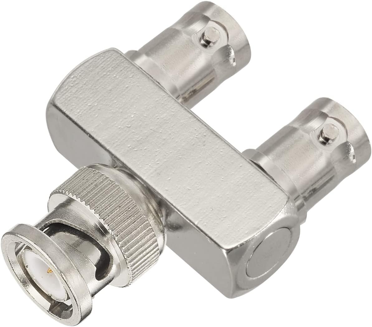 Eightwood BNC Splitter Adapter 2-Pack BNC Male to Dual Female Tee Type 3 Way Audio RF Coax Connector