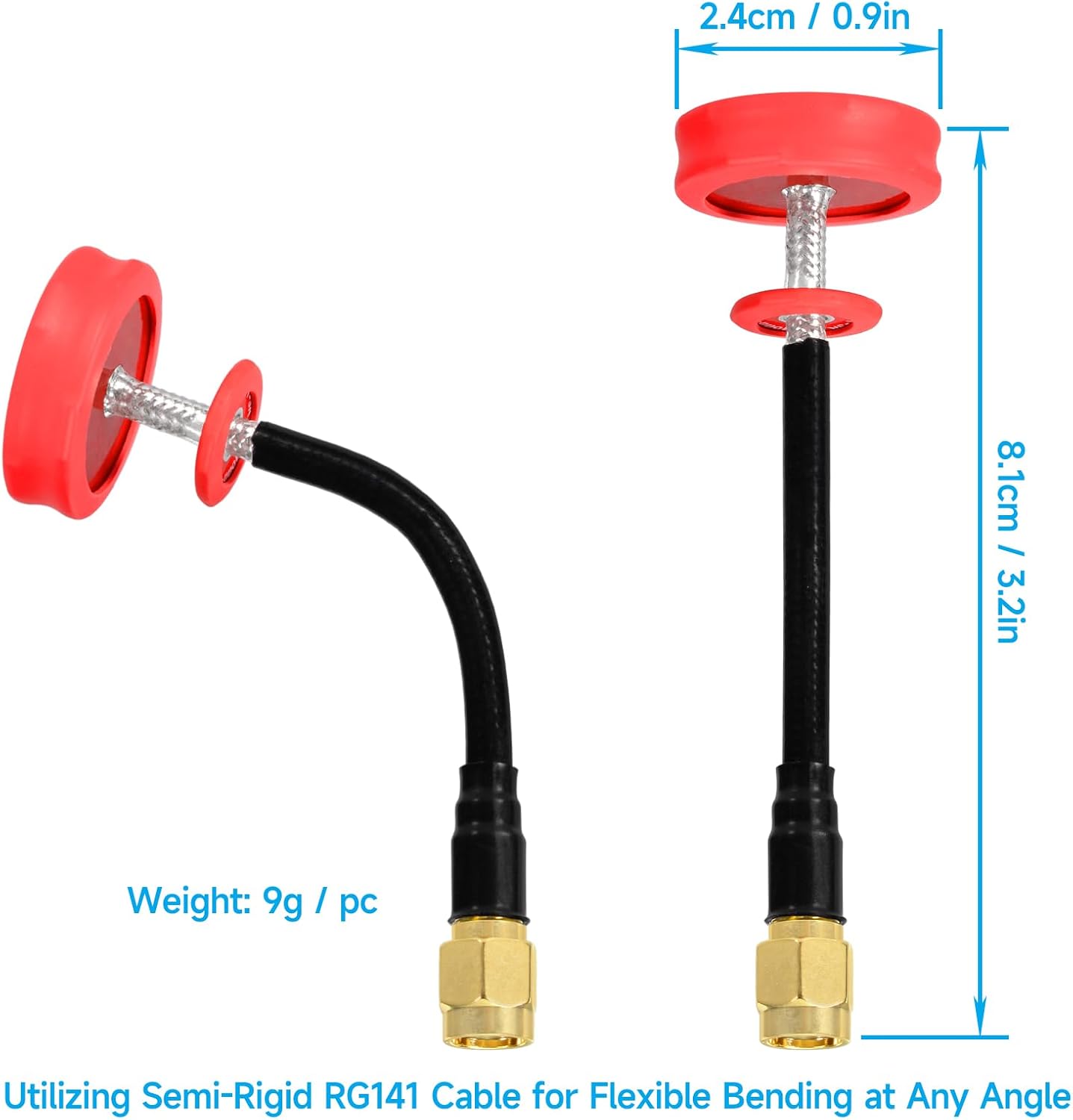 Eightwood 5.8GHz FPV Antenna 2-Pack, RP-SMA Pagoda RHCP Antenna Long Range for FPV Drone Quadcopeter TX/RX