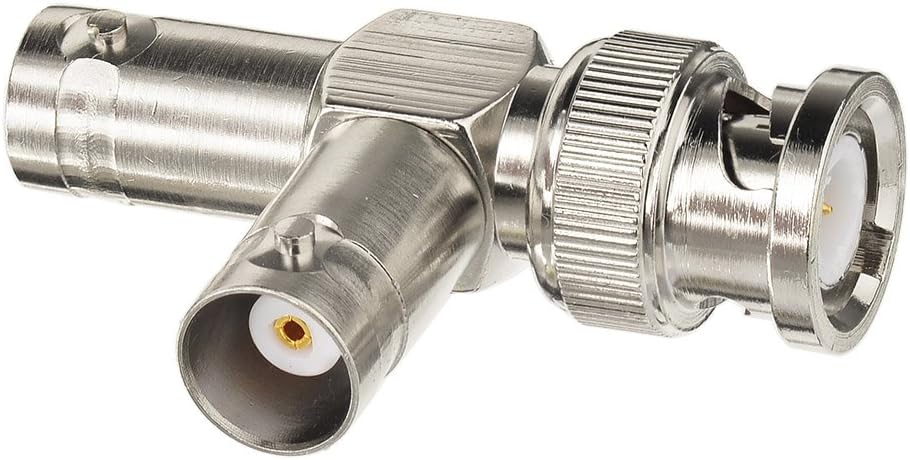 Eightwood 2pcs BNC Tee Adapter BNC Male to Dual Female Jack Video Splitter Connector