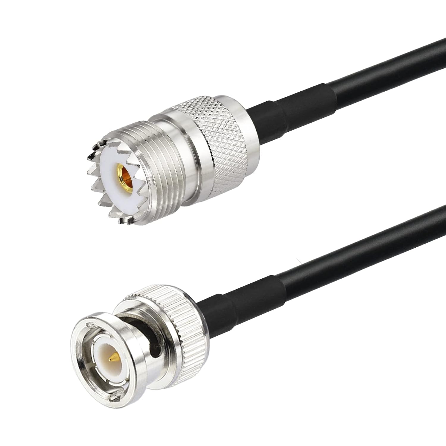 Eightwood SO239 Female to BNC Male Antenna Extension Cable RG58 16.4 Feet for CB Amateur Two-Way Ham Radio Antenna Analyzer Radio Scanner SWR Meter