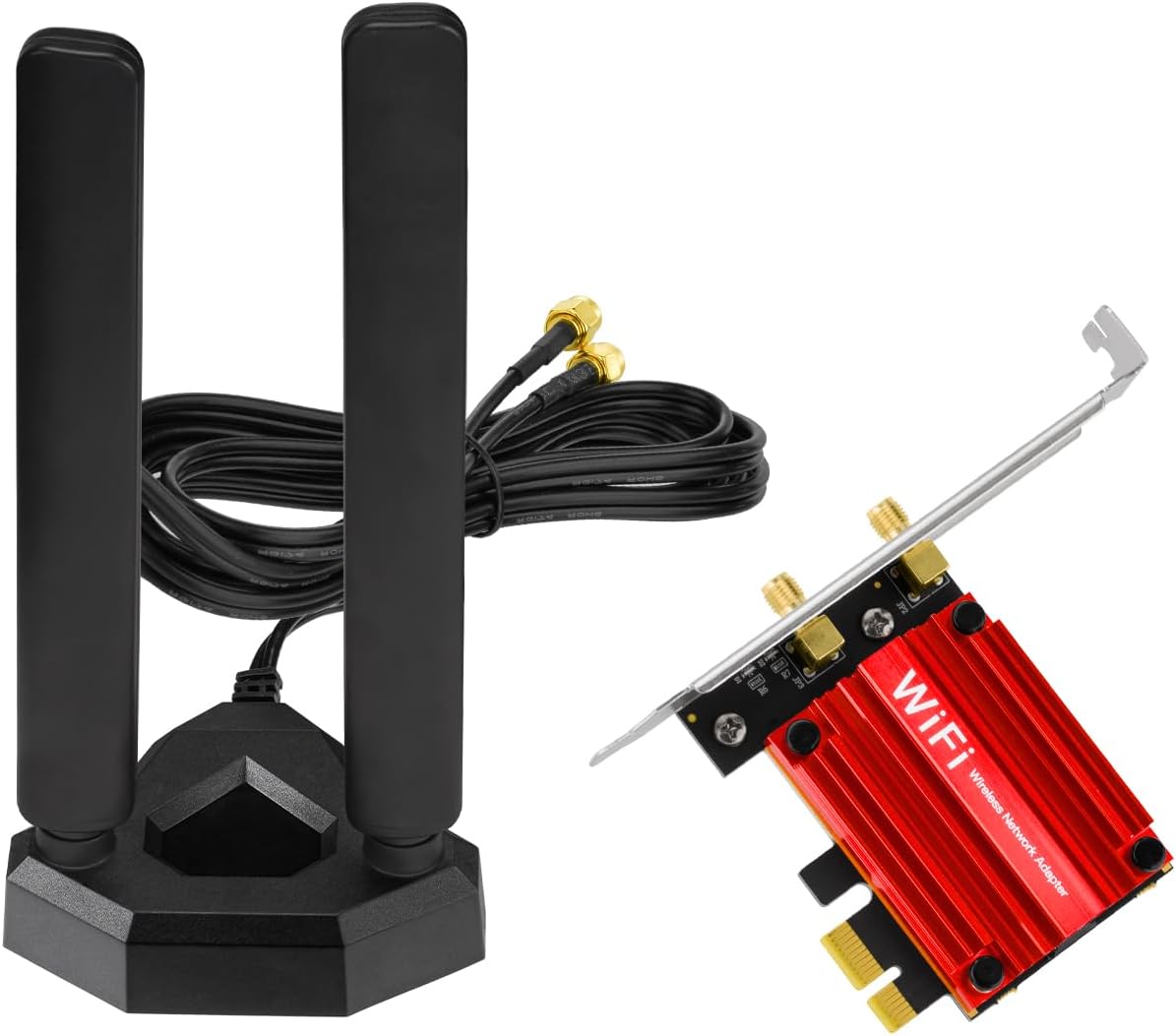 Eightwood WiFi 6E AX210 PCIe WiFi Card, Tri-Band Wireless Adapter with Magnetic WiFi 6E Antenna for Gaming PC Desktop Computer, Bluetooth 5.3, OFDMA & MU-MIMO, Ultra-Low Latency, WPA3, 802.11ax