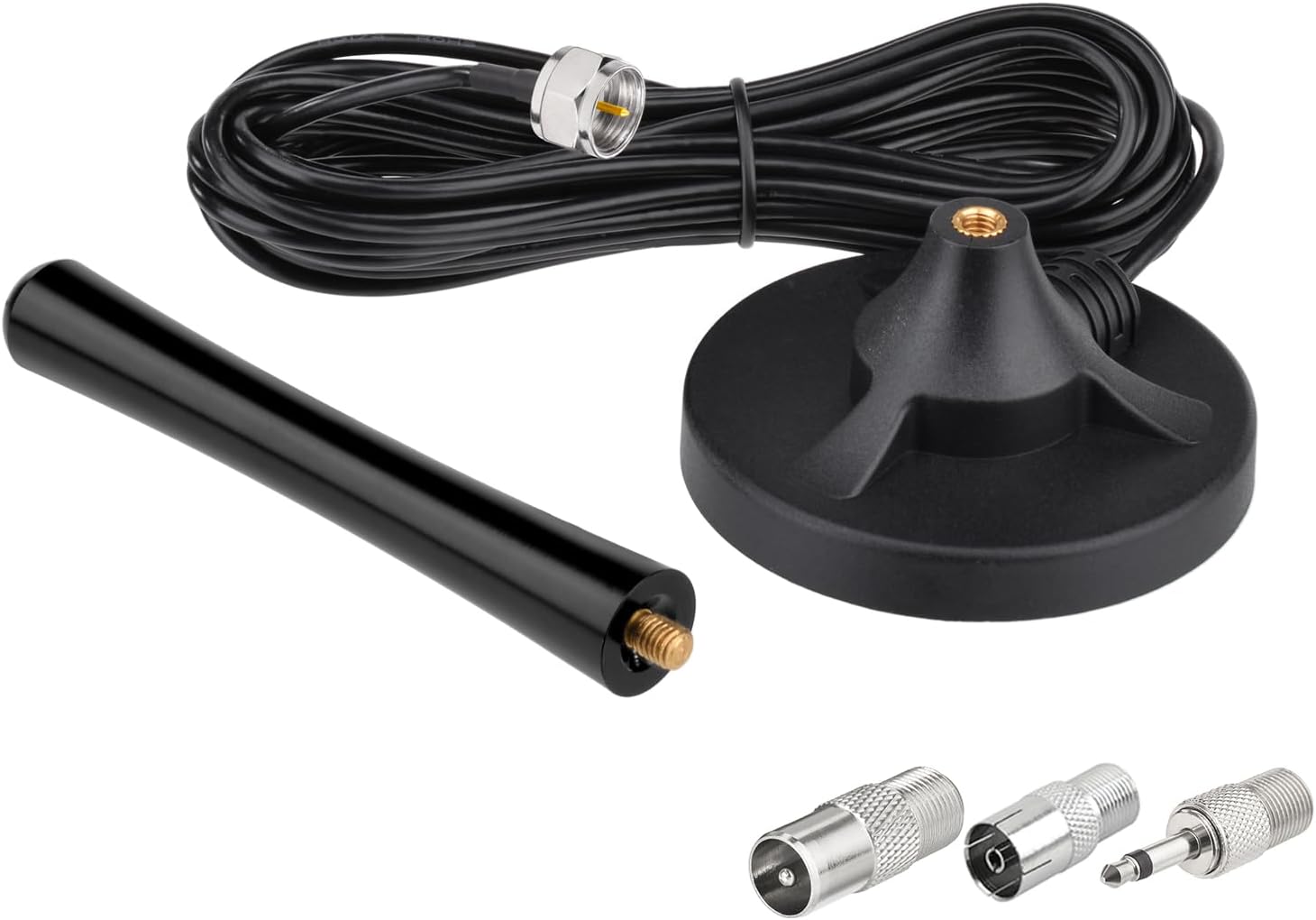 Eightwood FM Antenna for Stereo Receiver, Magnetic Base FM Radio Antenna with 9.8ft Extension Cable for Pioneer Onkyo Yamaha Marantz Bluetooth Home Theater Stereo Receiver HD Radio