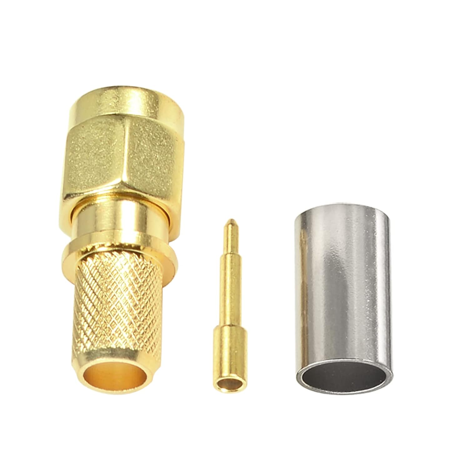 Eightwood 10pcs SMA Male Plug Crimp RF Connector Straight for LMR240 RG8X Coax Cable 50 ohm