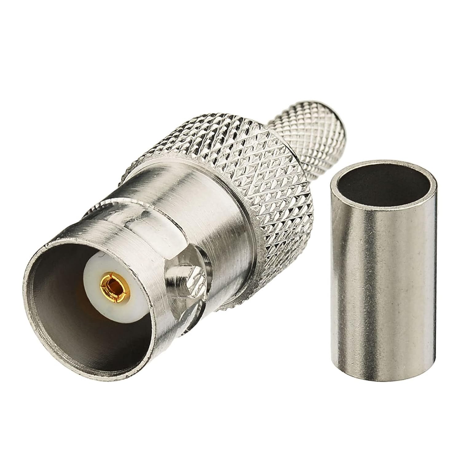 Eightwood 10pcs BNC Female Crimp RF Connector 50 ohm for RG58 RG142 LMR195 Cable