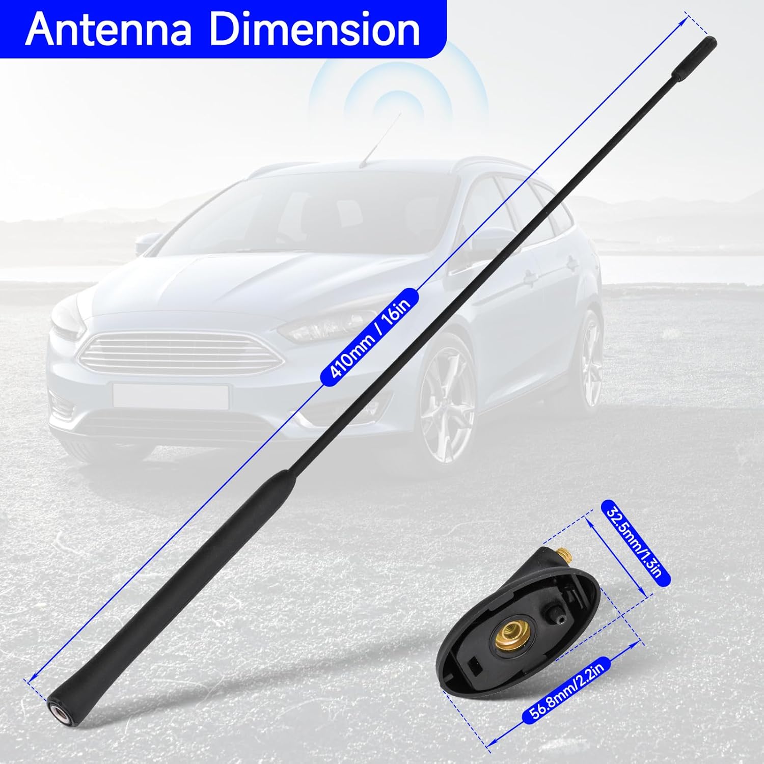 Eightwood Car Radio Antenna, Roof Mount Vehicle Antenna Replacement