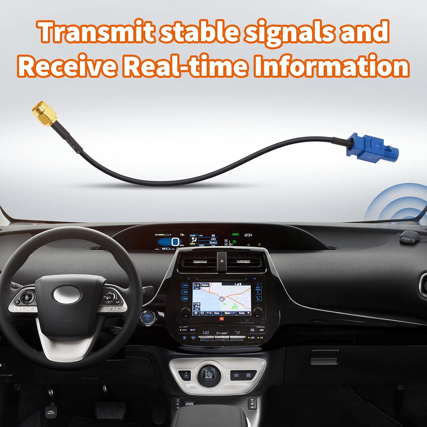 Eightwood Fakra C Plug to SMA Plug Male Car GPS Antenna Cable 6 inch for Vehicle GPS Navigation Radio Stereo Head Unit GPS Receiver