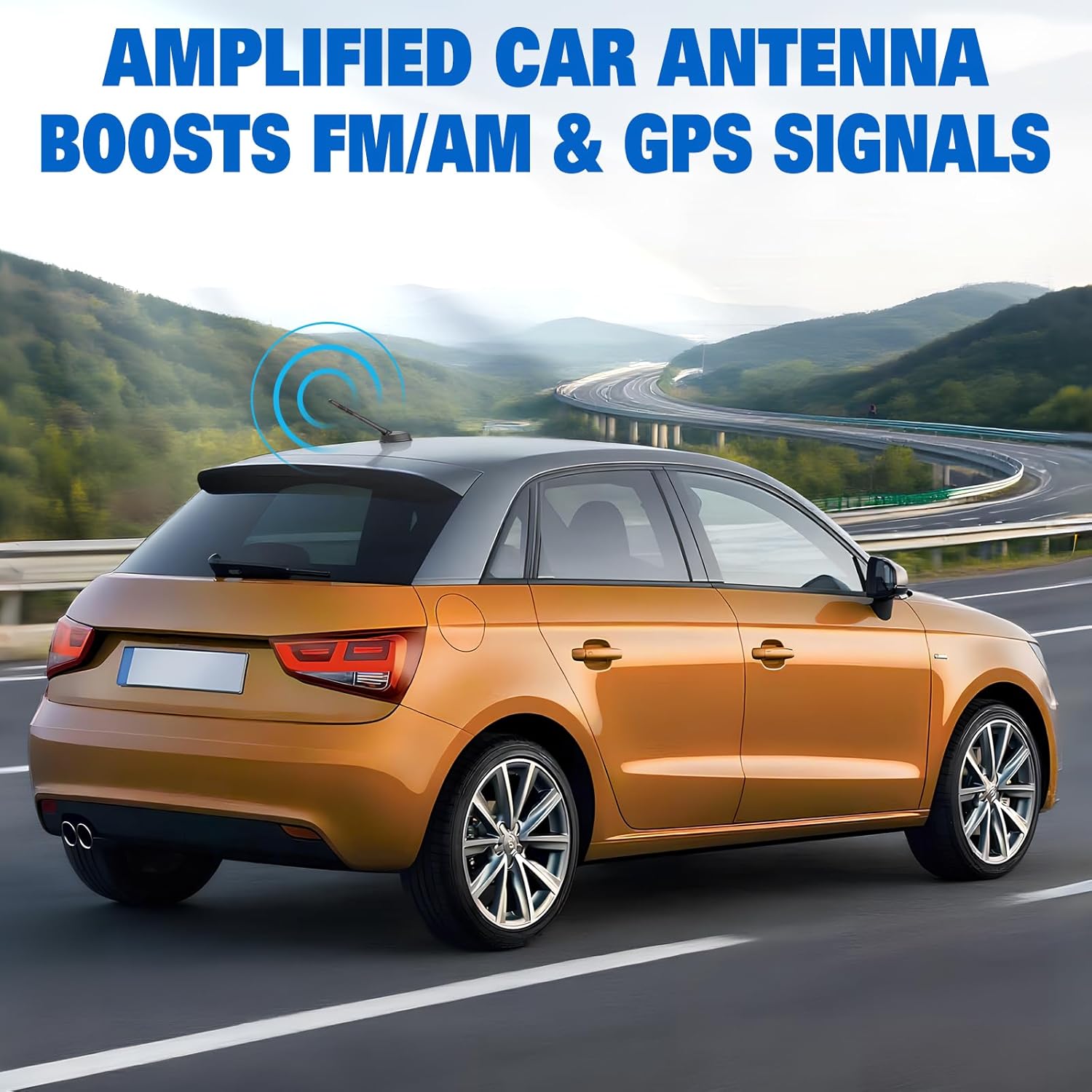 Eightwood FM/AM + GPS Car Combo Antenna, Amplified FM AM Radio Antenna DIN Plug and GPS Antennae SMA Connector for Vehicle Car Truck SUV Radio Stereo Receiver Head Unit GPS Navigation System