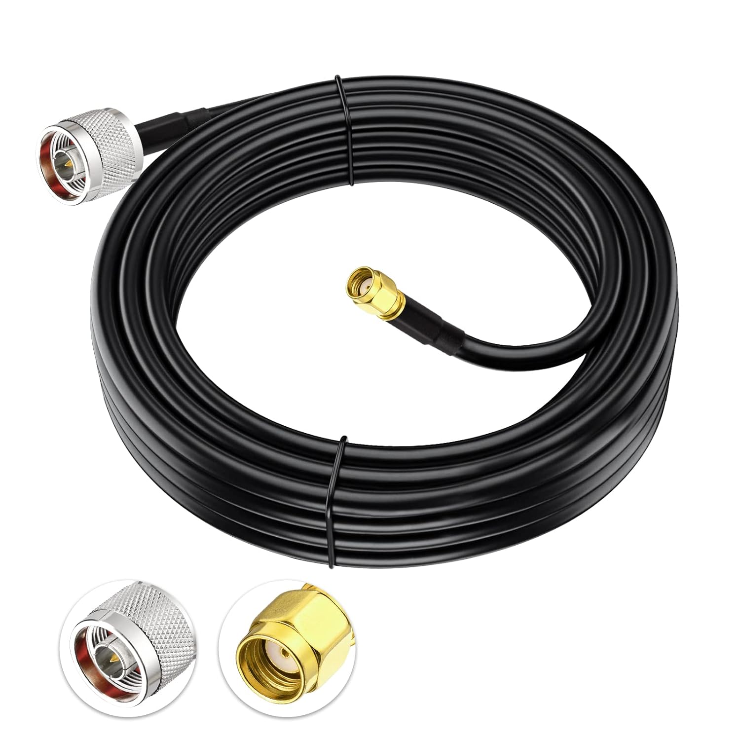 Eightwood N Male to RP-SMA Male Cable KSR240 Low Loss Extension Cable 10ft for Outdoor Yagi WiFi Antenna WiFi Router Helium Hotspot Miner LoraWan Antenna