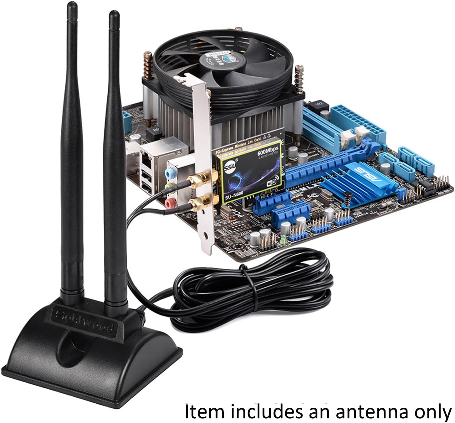 Eightwood WiFi Antenna with RP-SMA Male Connector, 2.4GHz 5GHz Dual Band Antenna Magnetic Base for PCI-E WiFi Network Card USB Adapter Wireless Router