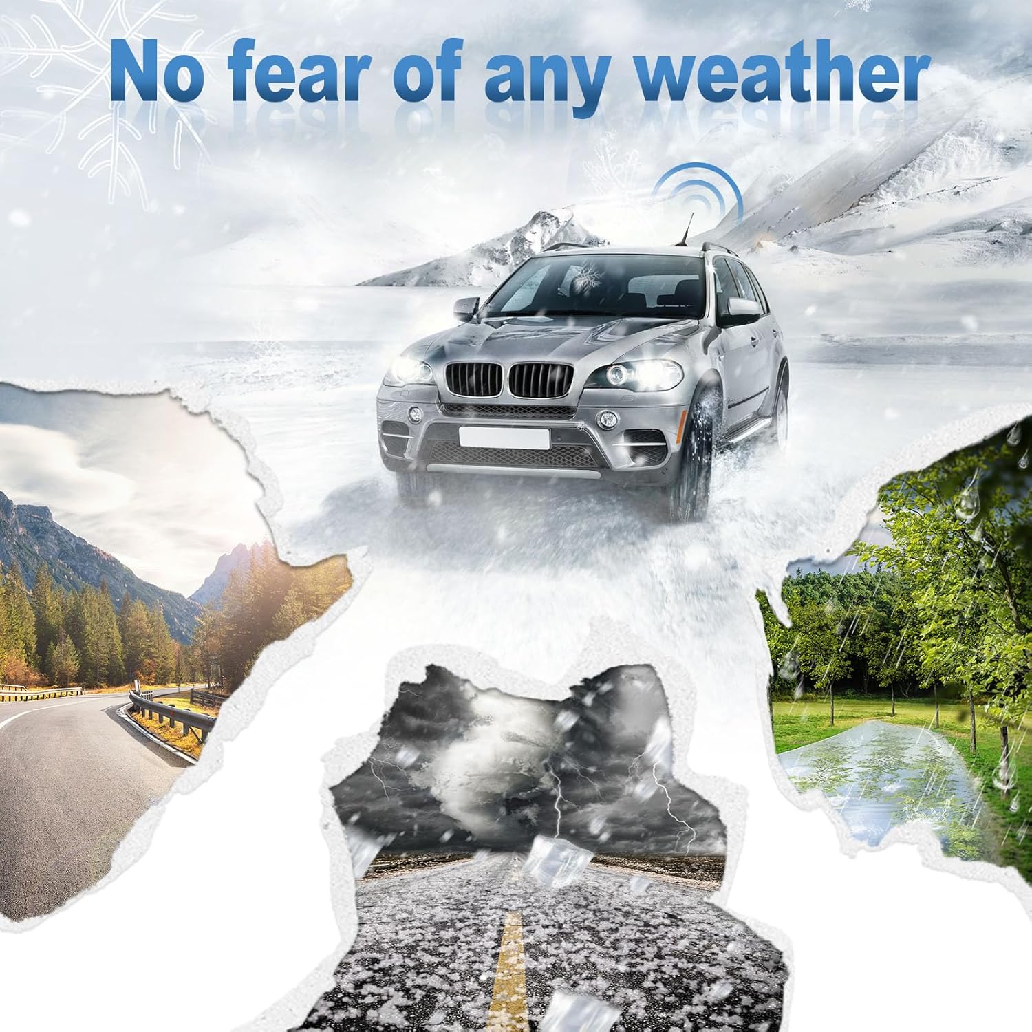 Eightwood Vehicle Roof Mount Antenna Mast 10.8in, Rubber AM FM Car Radio Antenna Replacement with M4 M5 M6 Thread Adapters