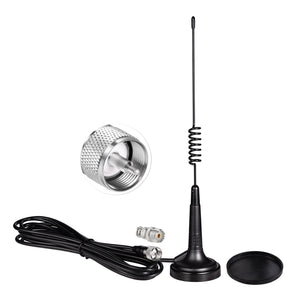 CB Antenna 27MHz CB Radio Antenna Magnetic Base Handheld CB Antenna PL259 & BNC Male Compatible with Cobra Midland Uniden Maxon President Vehicle Car Truck Mobile CB Radio Handheld CB Radio