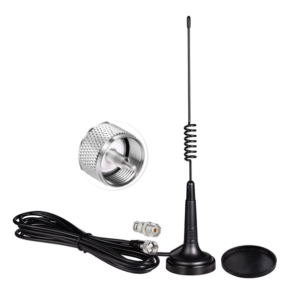 CB Antenna 27MHz CB Radio Antenna Magnetic Base Handheld CB Antenna PL259 & BNC Male Compatible with Cobra Midland Uniden Maxon President Vehicle Car Truck Mobile CB Radio Handheld CB Radio