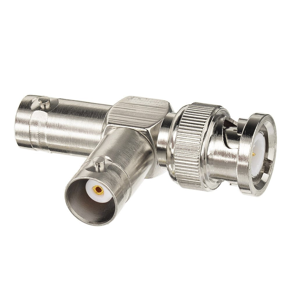 Eightwood 2pcs BNC Tee Adapter BNC Male to Dual Female Jack Video Splitter Connector