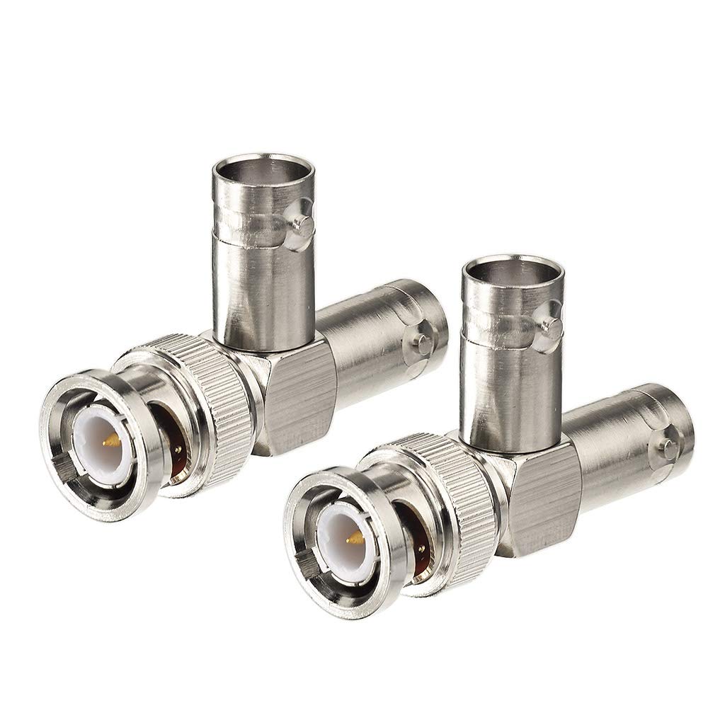 Eightwood 2pcs BNC Tee Adapter BNC Male to Dual Female Jack Video Splitter Connector