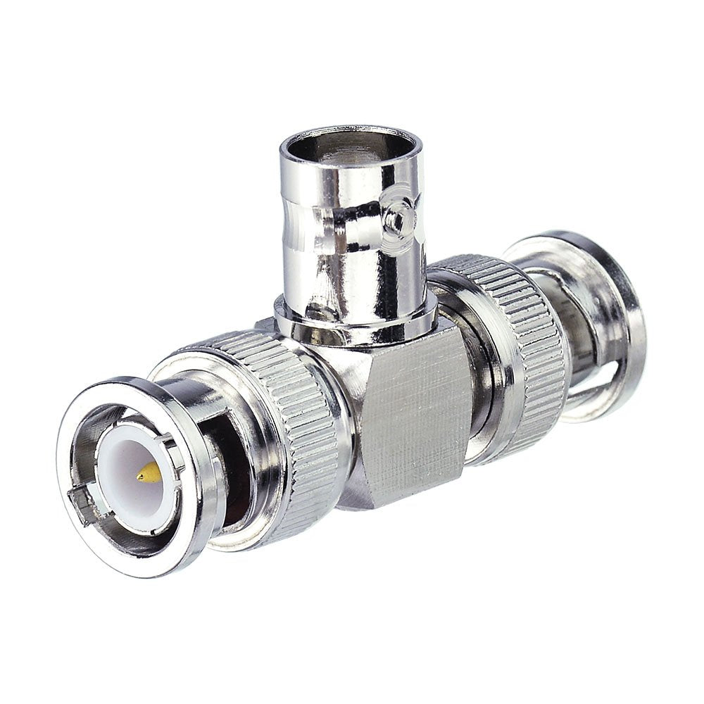 Eighwood 2pcs BNC Tee Adapter BNC Female to Dual Male Video Splitter | 1 Female to 2 Male 3-Port BNC Connector for Antenna, CCTV Camera