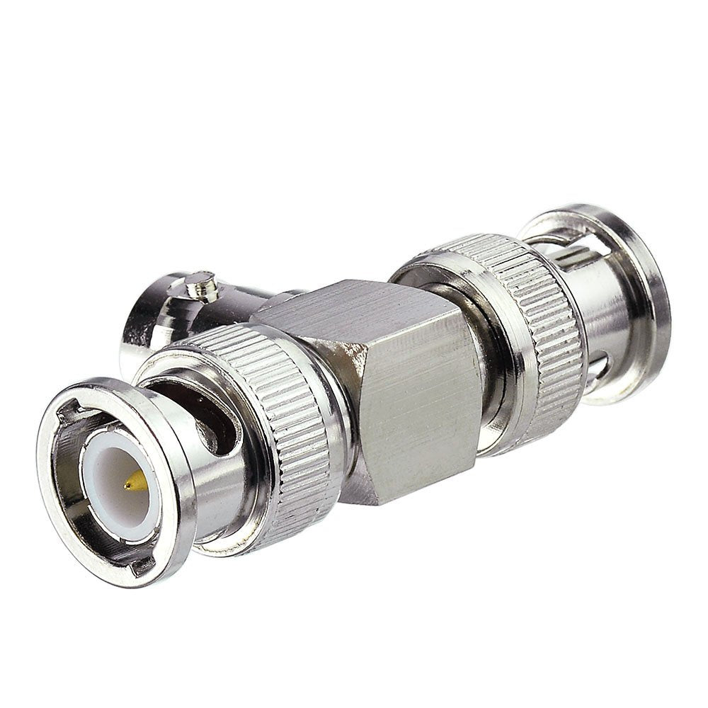 Eighwood 2pcs BNC Tee Adapter BNC Female to Dual Male Video Splitter | 1 Female to 2 Male 3-Port BNC Connector for Antenna, CCTV Camera