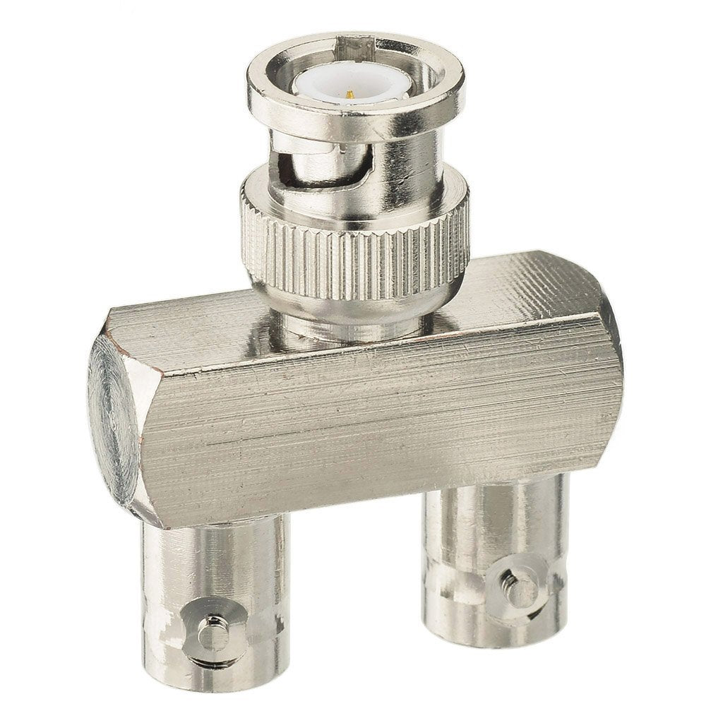 Eightwood BNC Splitter Adapter BNC Male to Dual Female Tee Type 3 Way Audio RF Coax Connector