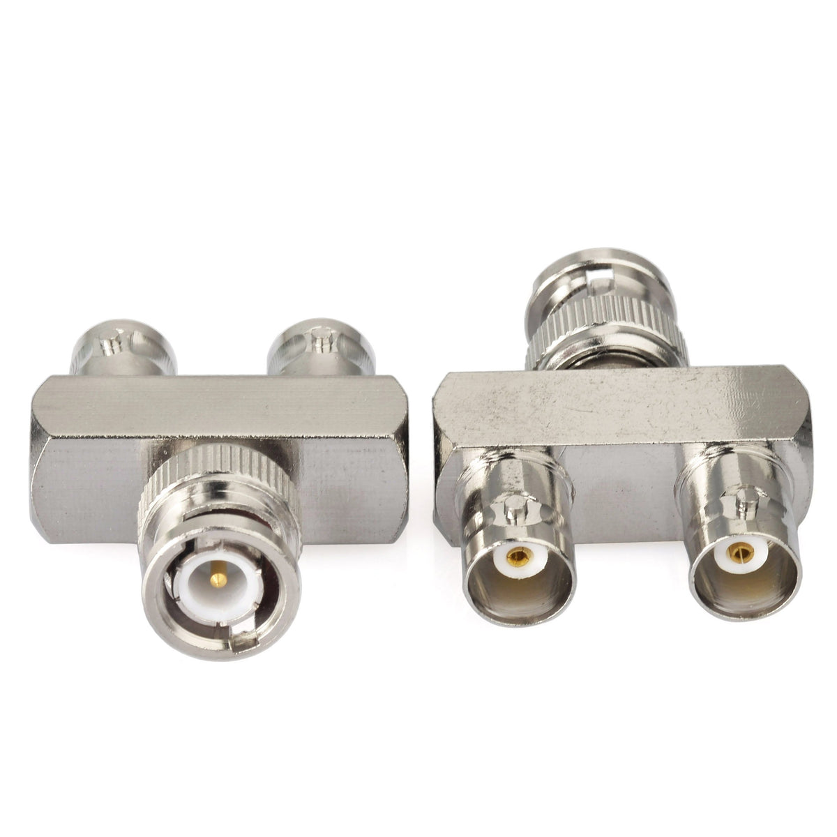 Eightwood BNC Splitter Adapter BNC Male to Dual Female Tee Type 3 Way Audio RF Coax Connector