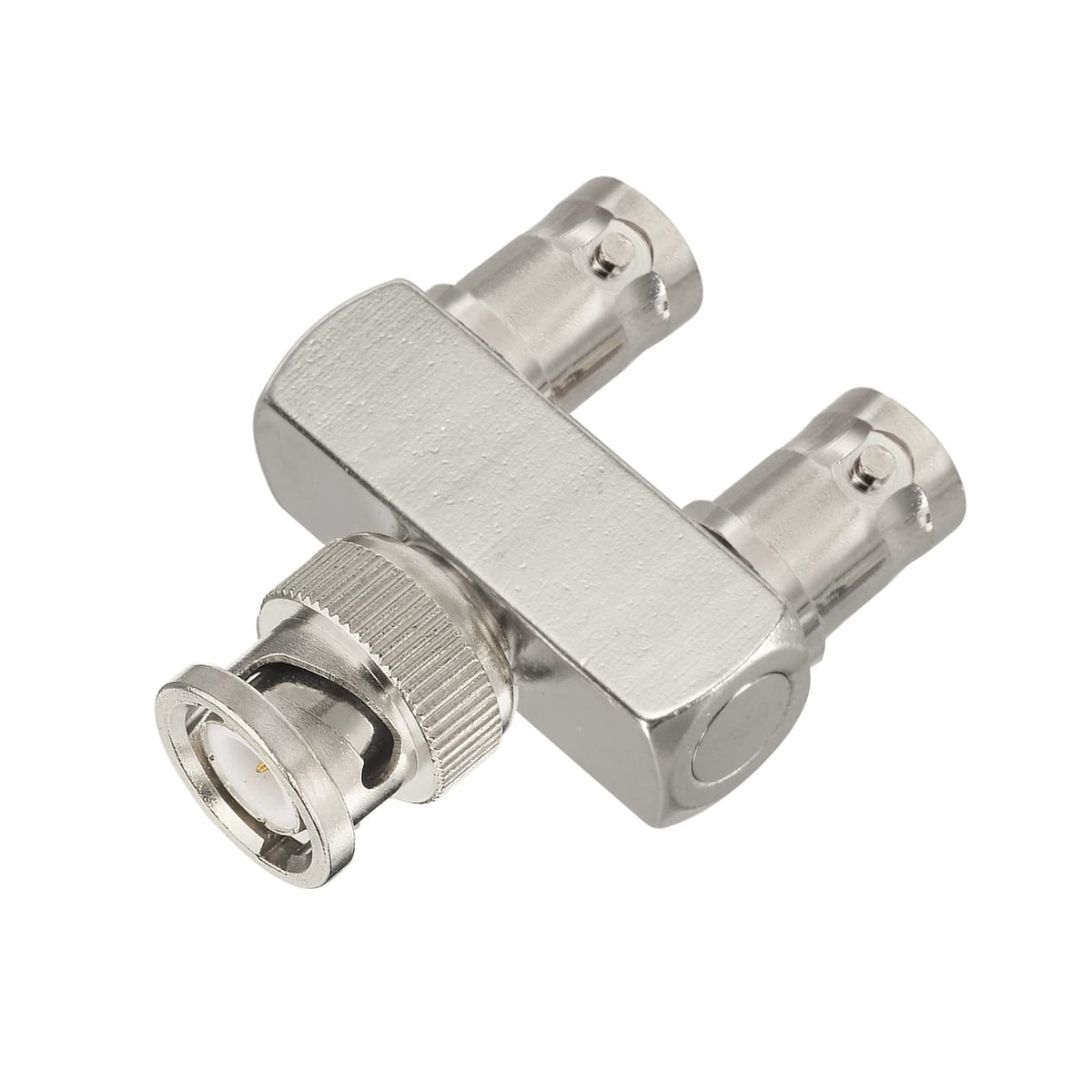 Eightwood BNC Splitter Adapter 2-Pack BNC Male to Dual Female Tee Type 3 Way Audio RF Coax Connector