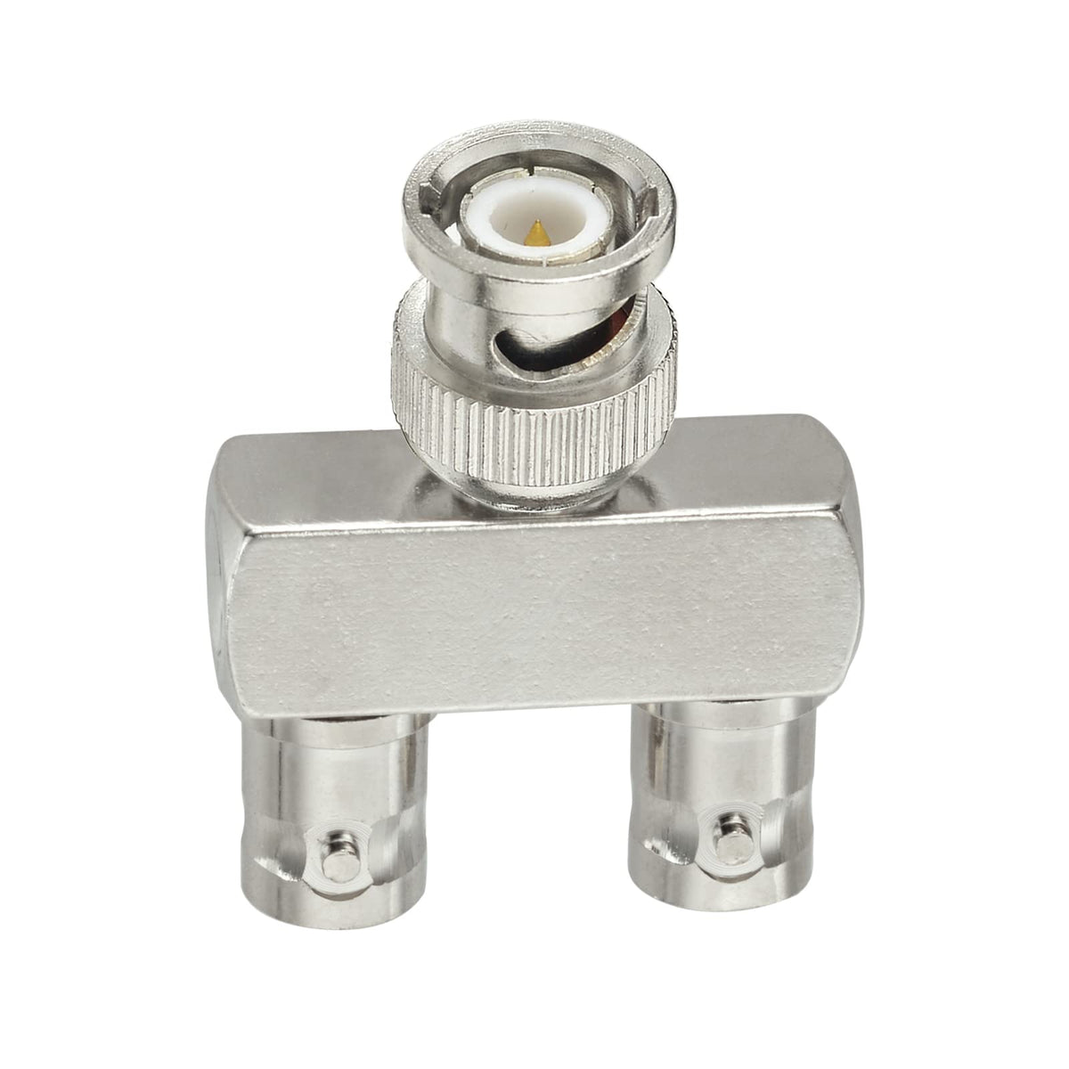 Eightwood BNC Splitter Adapter 2-Pack BNC Male to Dual Female Tee Type 3 Way Audio RF Coax Connector