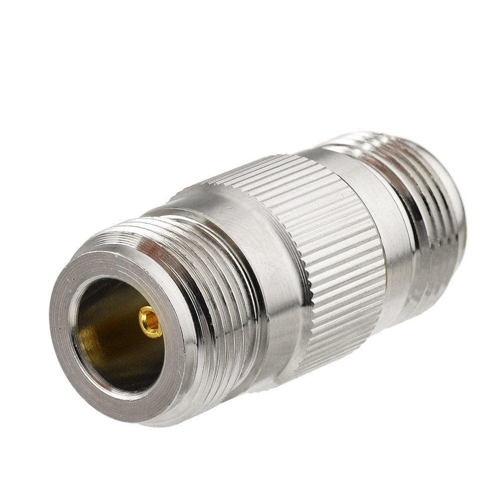 Eightwood N Type Female to Female Barrel Adapter 2-Pack | 50 Ohm N Female Coupler for Ham Radio Antennas, WiFi Routers, Coaxial Cables