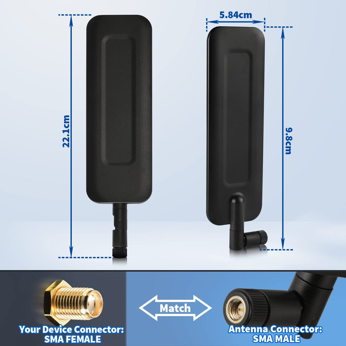 Eightwood 4G LTE Dipole Antenna SMA Male Antenna Compatible with Outdoor HCO Spartan Cellular Hunting Trail Game Cameras