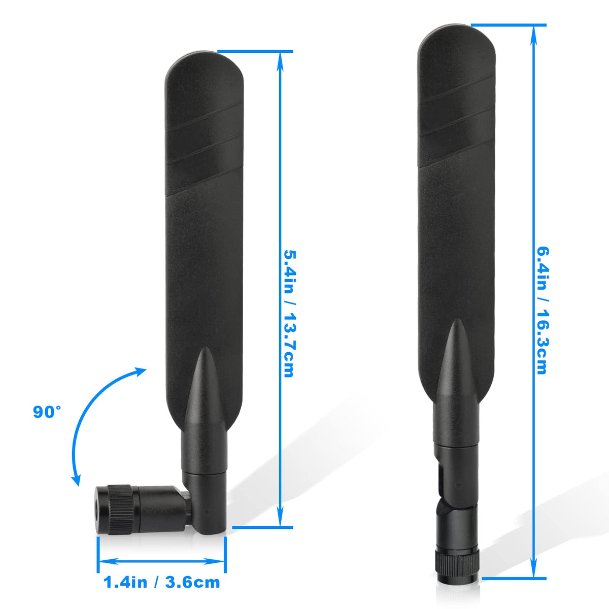 Eightwood 5dBi 4G LTE Antenna, SMA Male Connector, Omnidirectional, 2-Pack | Compatible with 4G LTE Router AT&T MF279, Mobile Hotspot, Wireless Modem, Home Phone System, Cellular Trail Camera